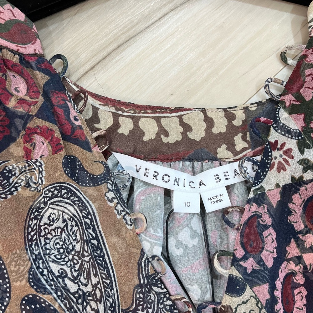 Veronica Beard Multicolor Patchwork Blouse NWT - image 2